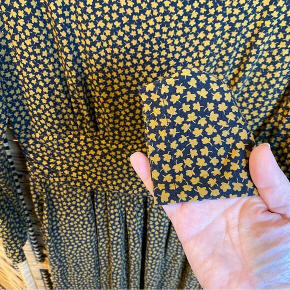 Boden Blue and Yellow print Dress long sleeve modest 12 pockets autumncore - Picture 4 of 8